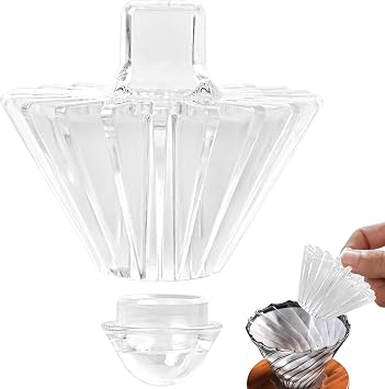 2-in-1 Convertible Style Coffee Filter Shape Fixed Tool For V60 & Basket Pour Over Coffee Filter Paper Assistant Convenient and Efficient Accessory for Enthusiasts Transparent white