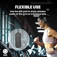 Vista 8 de Avantree Relé - Adaptador Bluetooth de avión premium con chipset Qualcomm avanzado, 2 auriculares compatibles, 25 horas de tiempo de reproducción