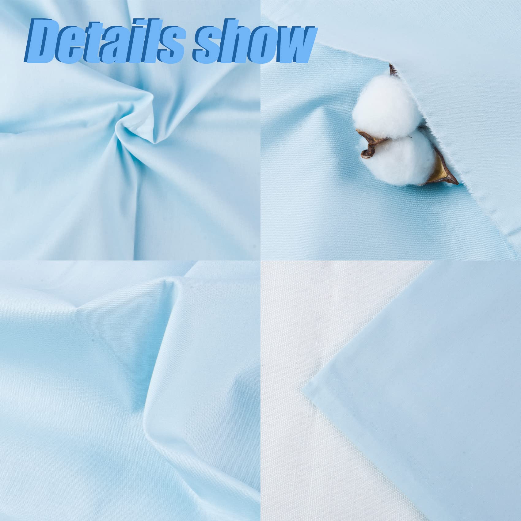 Amazon.com: 5 Yard Baby Blue Cotton Fabric, Natural Cotton