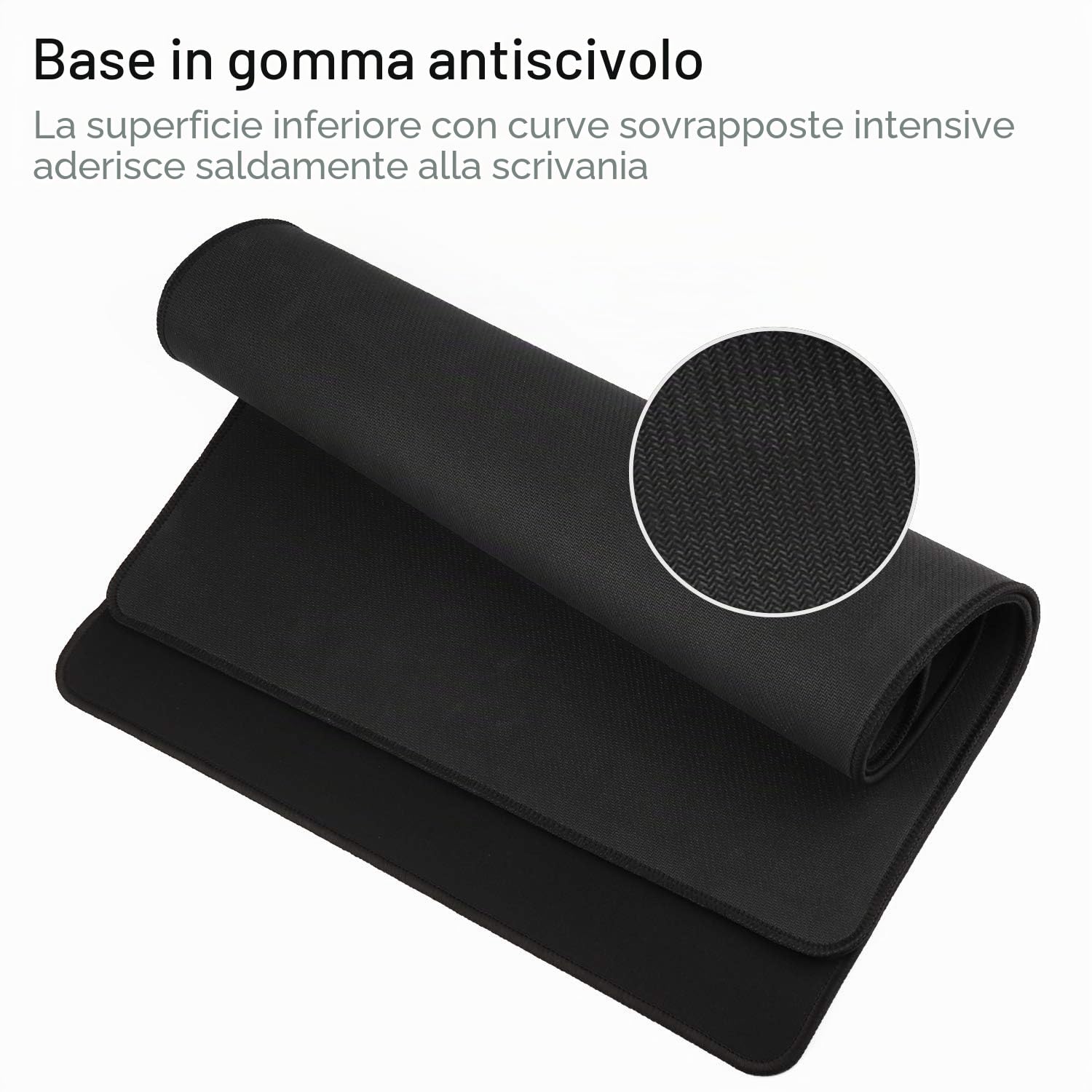 Tappetino per mouse da gioco XXL 600 x 300 mm base in gomma