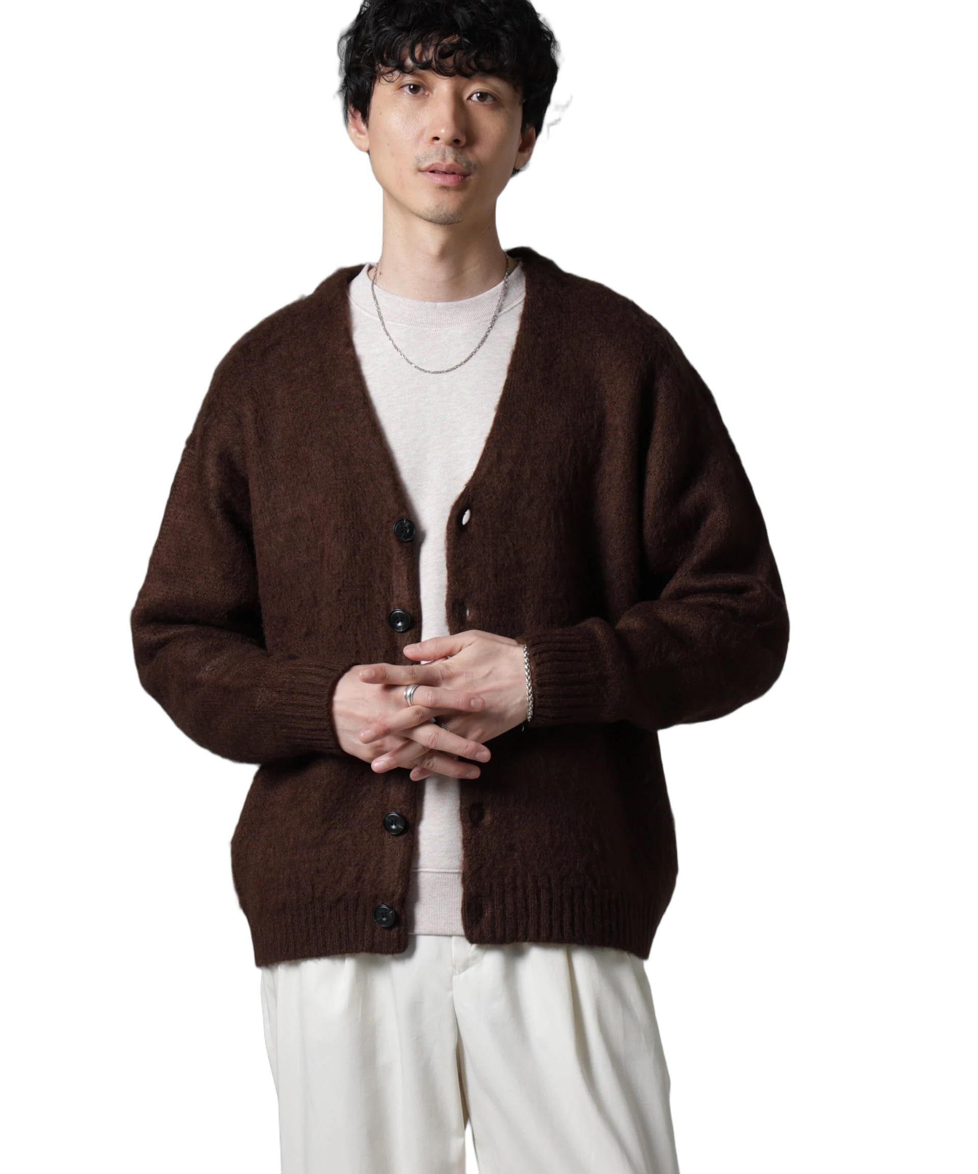 Amazon | [ナノ・ユニバース] モヘヤライク ニット カーディガン