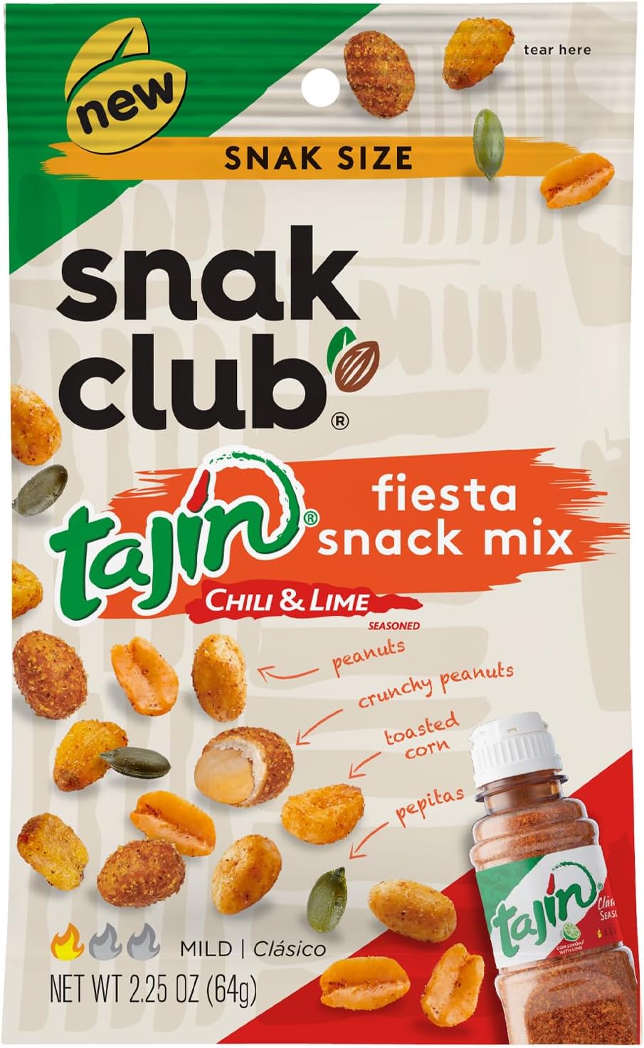Tajin Fiesta Snack Mix, 2.25oz Bags (Pack of 12)