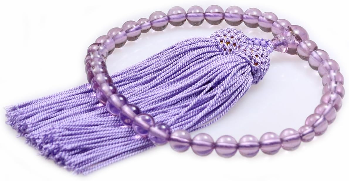 Nakago Kyoto Prayer Beads, Founded in 1889, Hari Red Crystal, Co-Served, Human Silk Head Tuft, Prayer Bead Bag Included, Prayer Bead Bag Included (Suitable for Women in All Denominations)