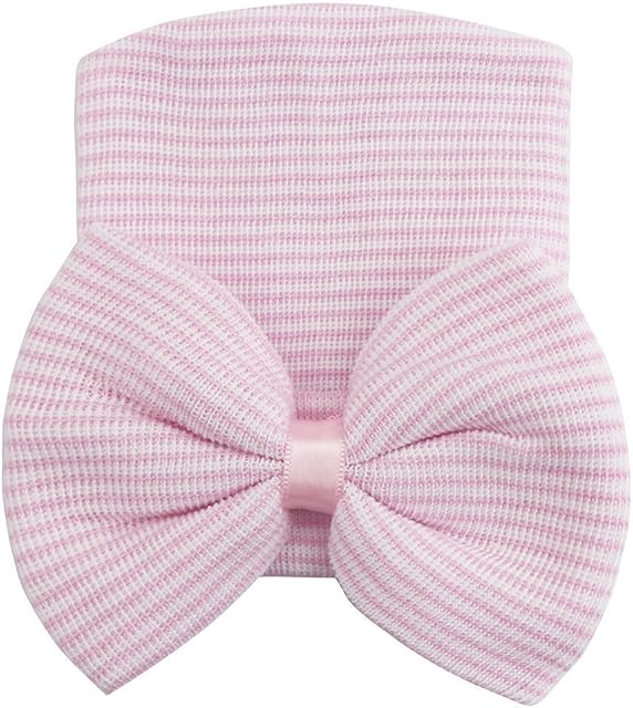 Bluelans® Newborn Baby Girls Cotton Stretchy Bow Beanie Hat Photo Props Accessories