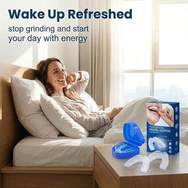 4 Piezas Ferula Descarga Bruxismo, Protector Bucal para Dormir, Férula Bruxismo, Férulas Dental Moldeable, Protector Bucal Bruxismo, Protección Dental, Prevenir el Bruxismo y Roncar (2 Tamaños) - 4