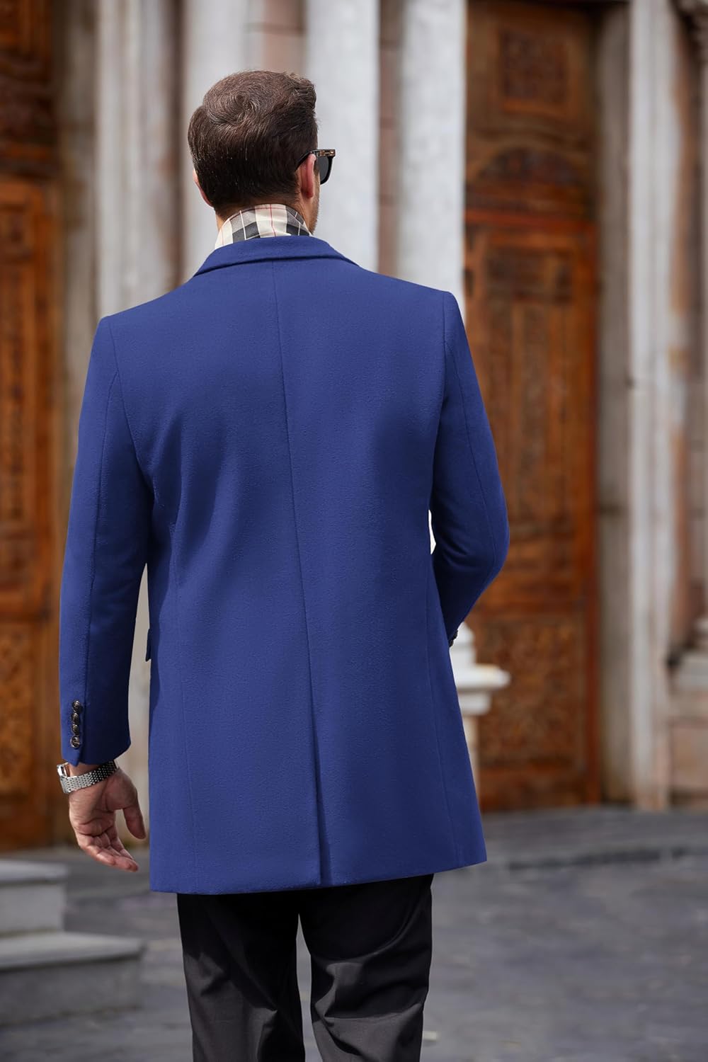 COOFANDY Windbreaker Trench Coat Long Men Topcoat Wool Warm Soft Overcoat Outerwear Premium Wool Blend Top Coat