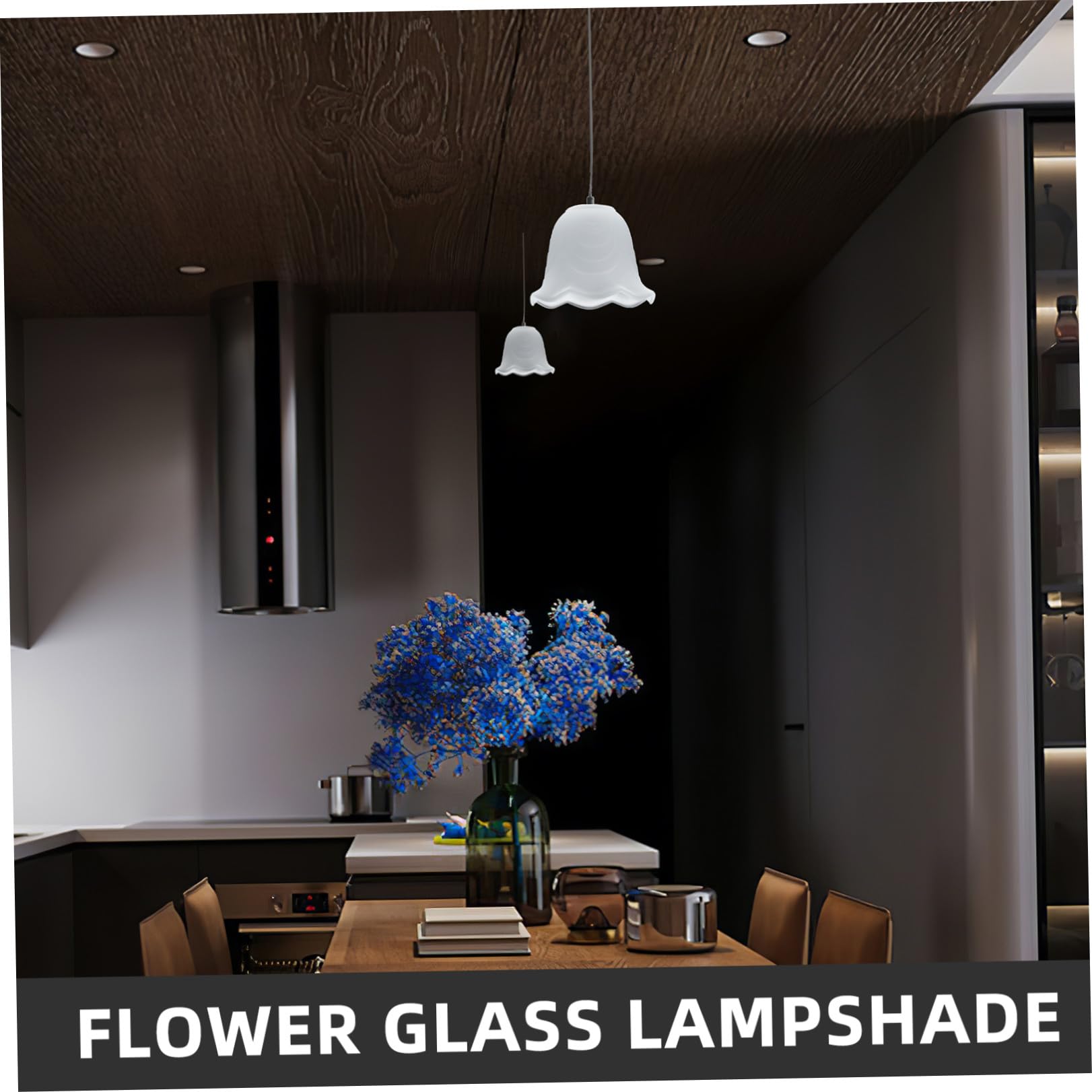Abat-jour de Lustre en Verre E27, Cache Rond Élégant pour Lampe