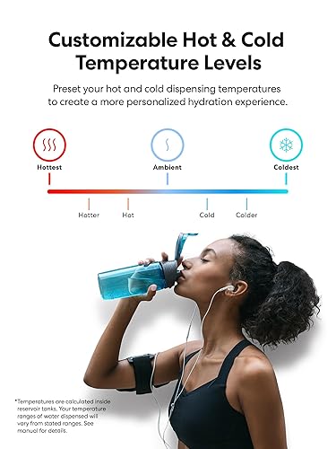 Miniatura 5 de Brio Moderna - Dispensador de agua sin botella de limpieza UV con filtración  Temperatura ajustable  Reloj digital  Luz nocturna LED  Tres