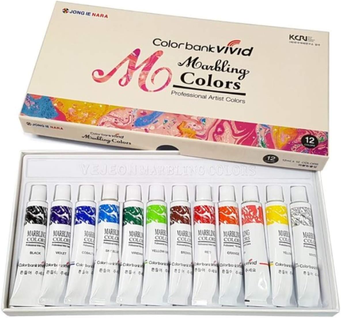 Water marbling Paint 12 Colors Tube Set/ 12ml Marble kit