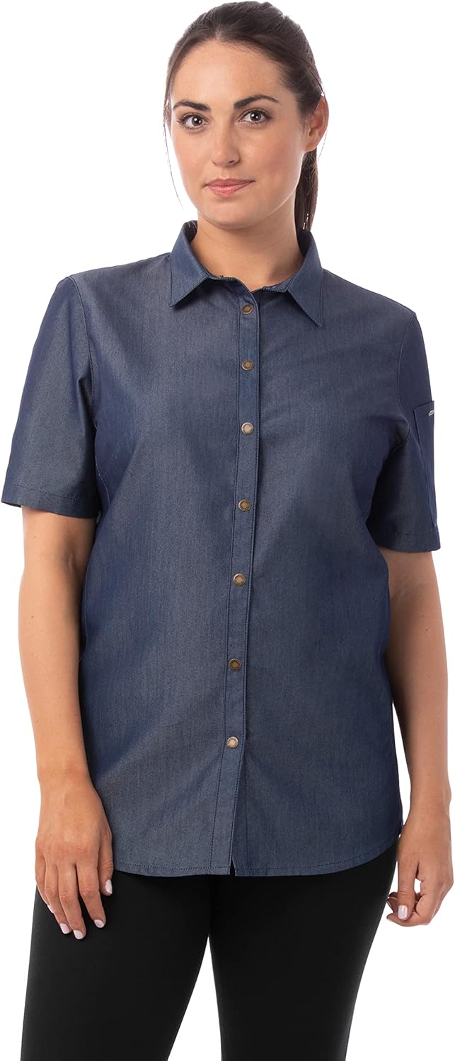 Chef Works Women's Detroit Womens Denim Shirt