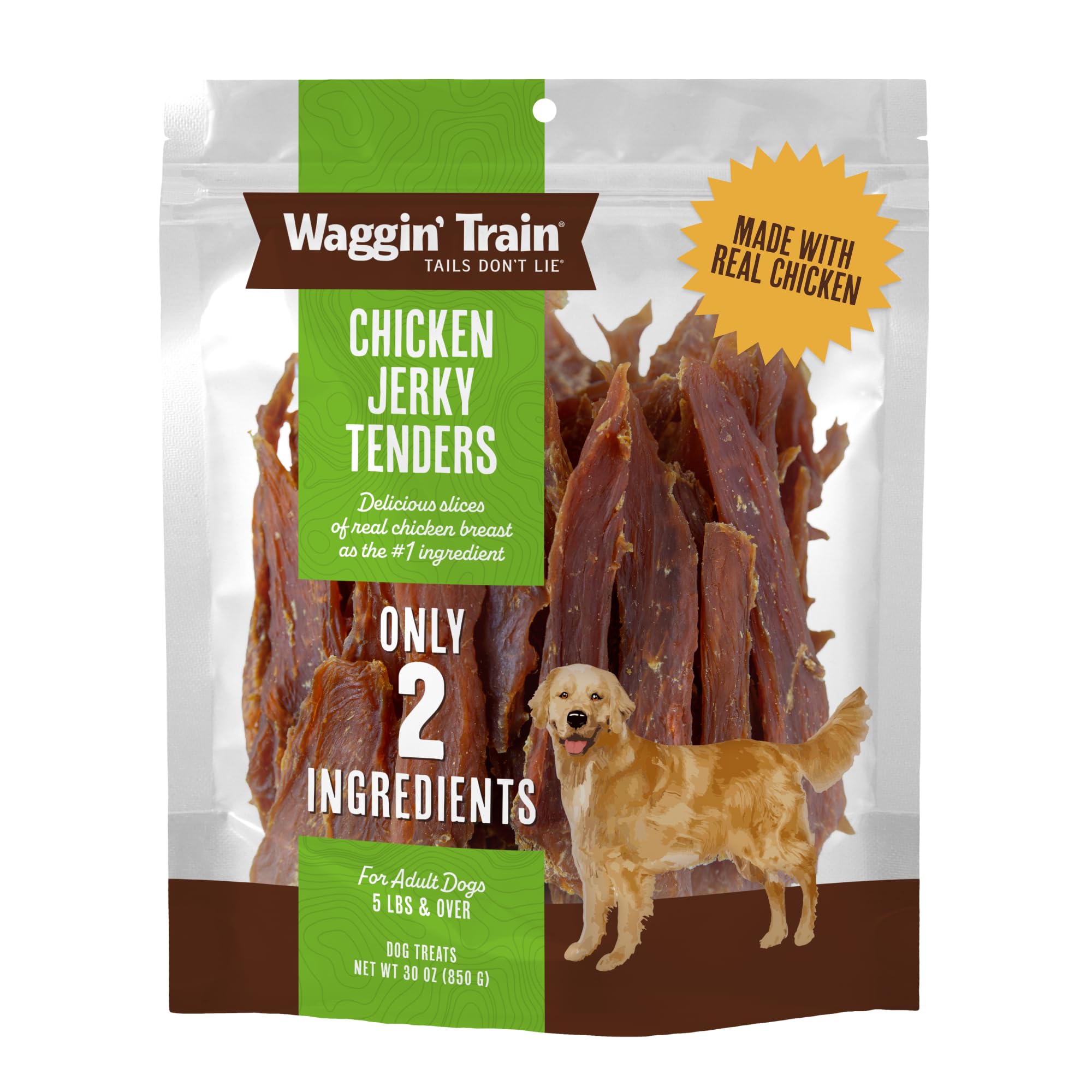 Purina Waggin Train Hunde-Leckerlis aus Hähnchen-Trockenfleisch für ausgewachsene Hunde, proteinreich, wenige Zutaten