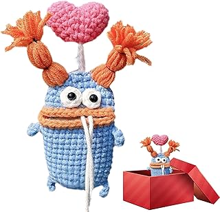 [ ] かわいい車のキーケース - かわいい車のキーかぎ針編みプロテクター ケース - 家の鍵のためのハンドメイドの編まれたキーホルダー ソーセージの口車のキー カバー