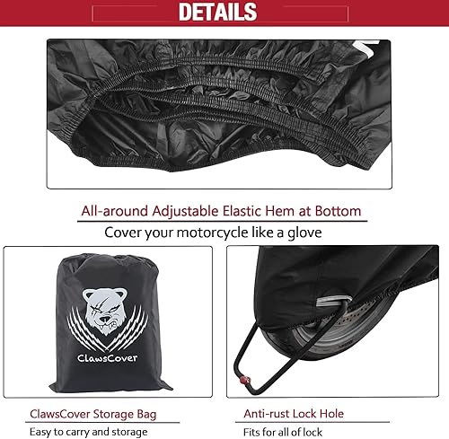 Miniatura 4 de ClawsCover Trike - Fundas impermeables para exteriores, poliéster resistente al desgarro, 3 ruedas, cubierta de motocicleta apta para HarleyHonda y