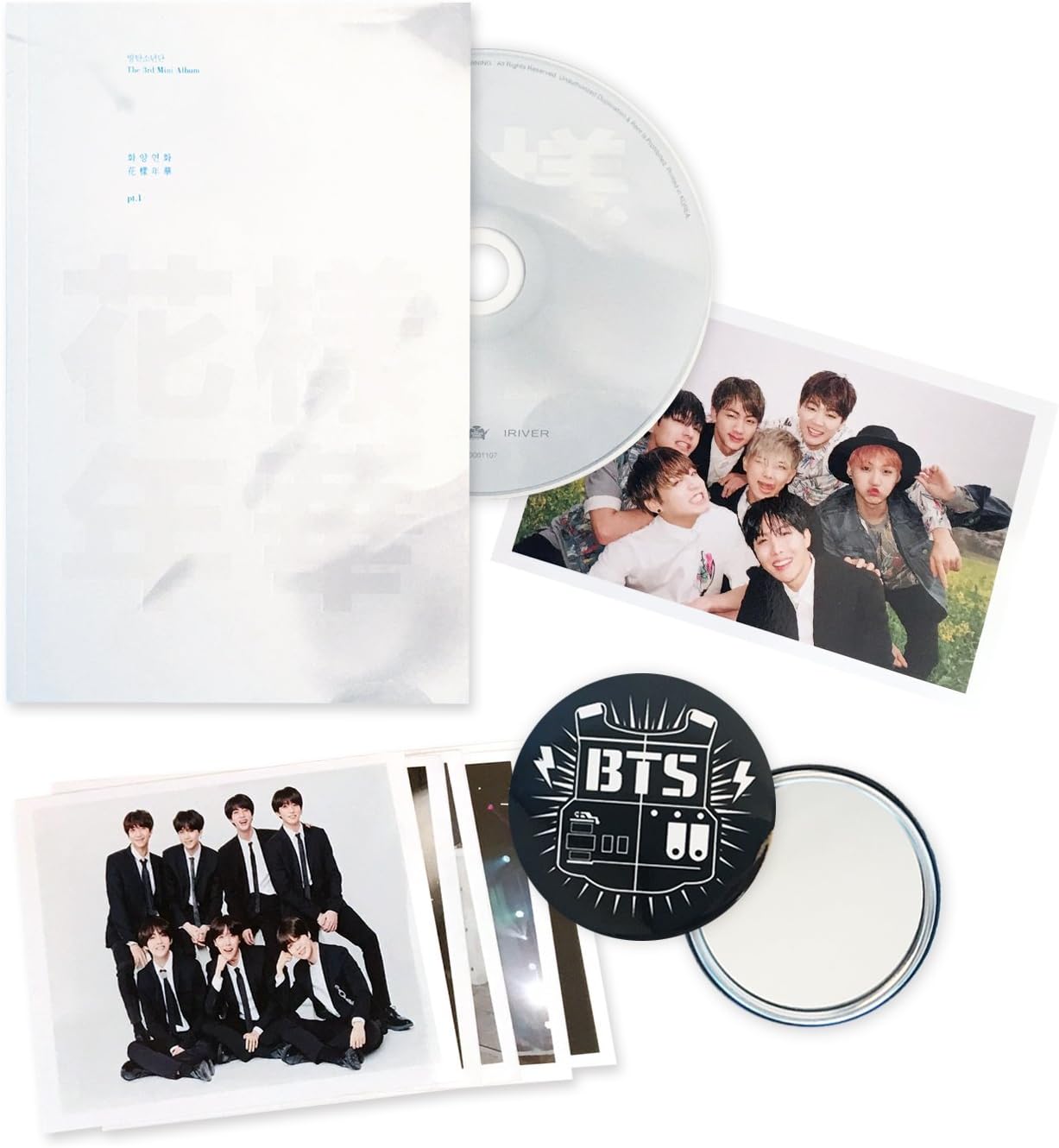 BTS 3rd Mini Album - In The Mood For Love PT.1 [ WHITE Ver. ] Photobook + Photocard + FREE GIFT / K-POP Sealed