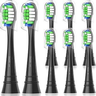 WENS Ersatzbürsten für Philips Sonicare, 8er Schwarz