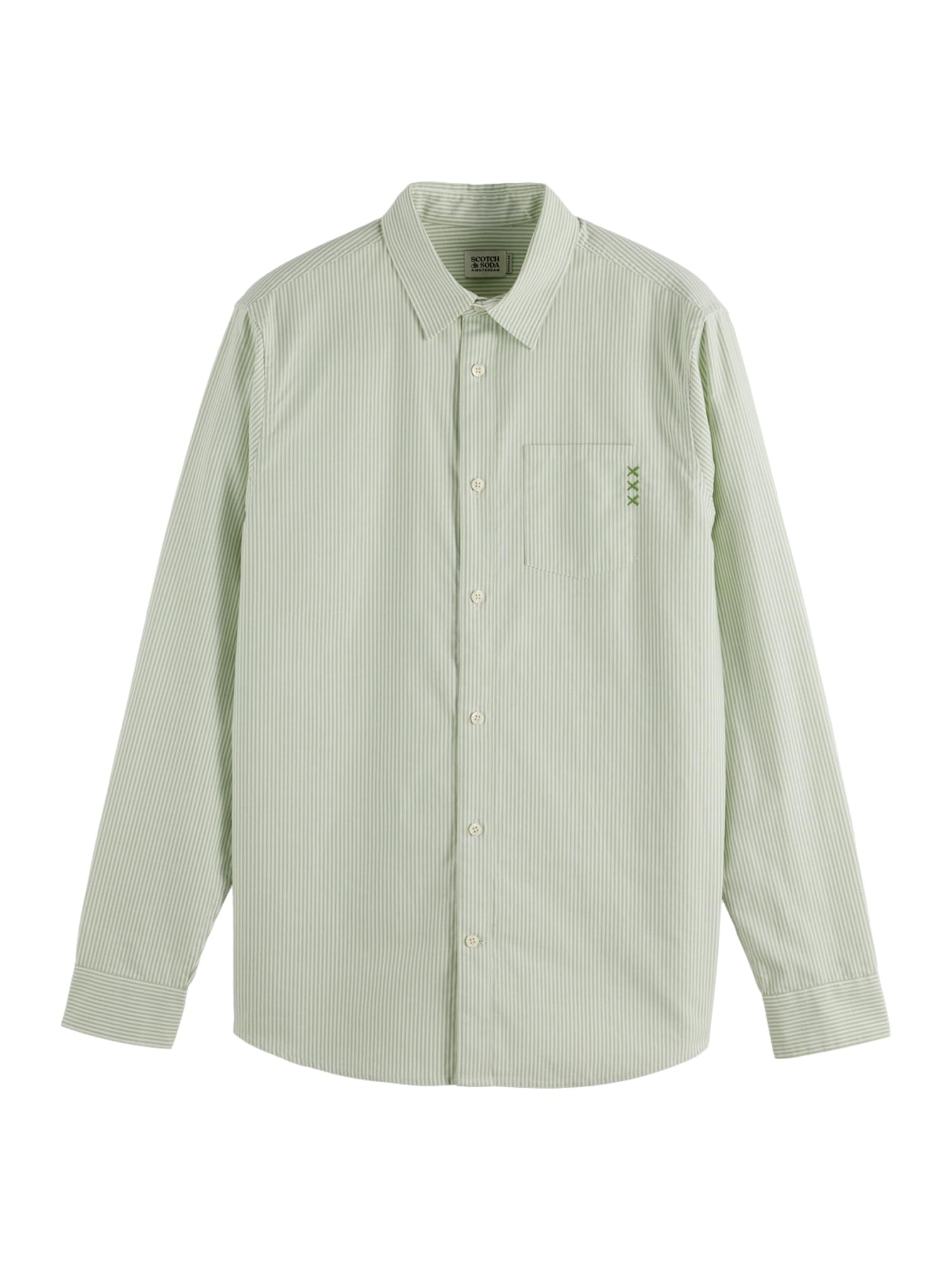 Scotch & Soda Men's Regular fit Oxford Shirt, Pistachio Stripe, L