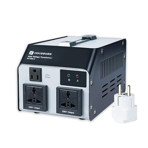 HOUSEYAS Convertidor de transformador de voltaje de 500 vatios, elevador automático hacia arriba, 110-120 voltios, 220-240 voltios, con protección