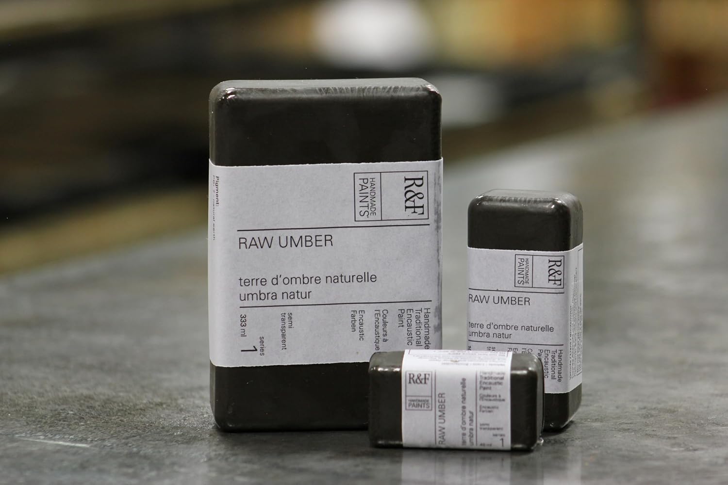R&F Artist Encaustic Paint, Raw Umber, 333 ml