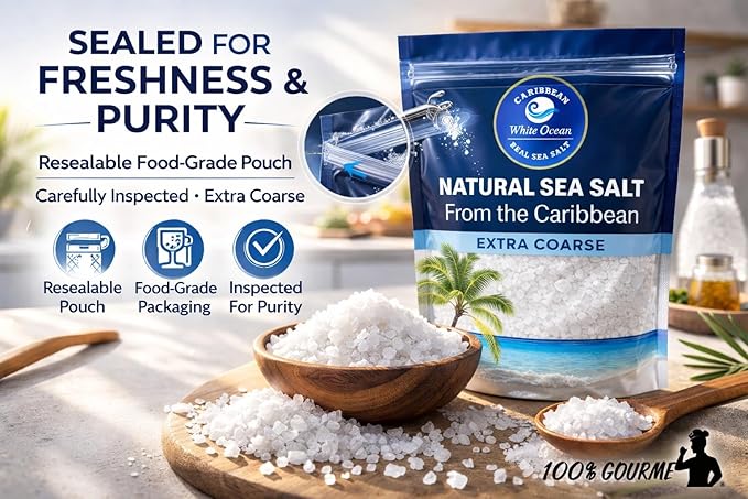 Sal Marina del Caribe 100% Gourmet, Grano Extra Grueso, 453 g miniatura 5