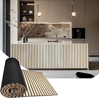 94.5 x 23.6 in Acoustic Wood Wall Panels,3D Flexible Soundproof Wall Panels,Wood Slat Wall Panel for Interior Wall Decor (Oak)