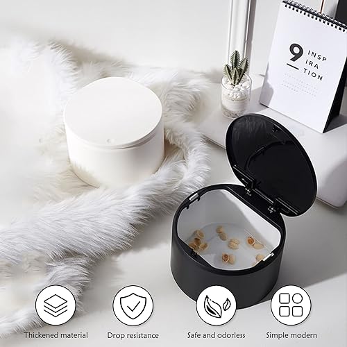Miniatura 5 de Mini bote de basura para encimera con tapa, cubo de basura pequeño de escritorio, cubo extraíble para basura, cesta de basura pequeña tipo prensa