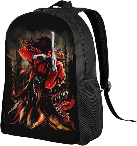 Miniatura 2 de Anime Hellsing - Mochila ligera unisex a la moda, casual, bolsa de viaje, Negro -, Mochilas de mochila