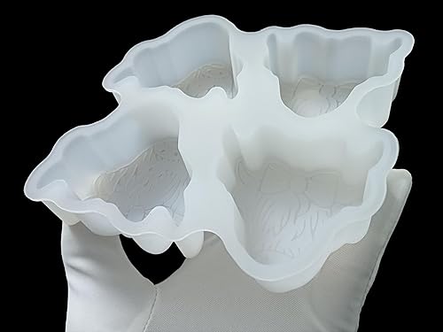 Miniatura 5 de Más de 300 diseños opcionalesMolde Freshie con forma de vaca de las tierras altas de Fuehbur de 4 cavidades, moldes de resina epoxi de silicona para