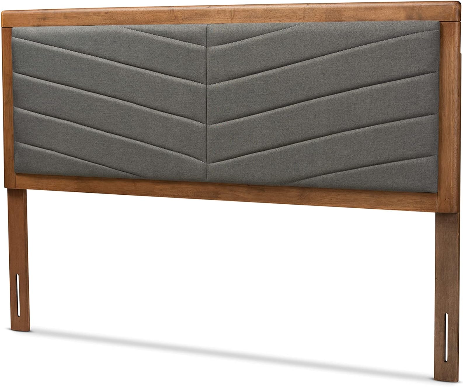 Baxton Studio IDEN Headboard, Full, Dark Grey/Walnut Brown