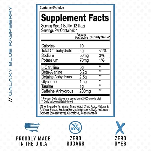 Miniatura 2 de Purus Labs NOXygen Listo para beber (RTD) Pre-entrenamiento  Bomba, energía y rendimiento  0 azúcares  0.22 onzas de citrulina  Paquete de 12