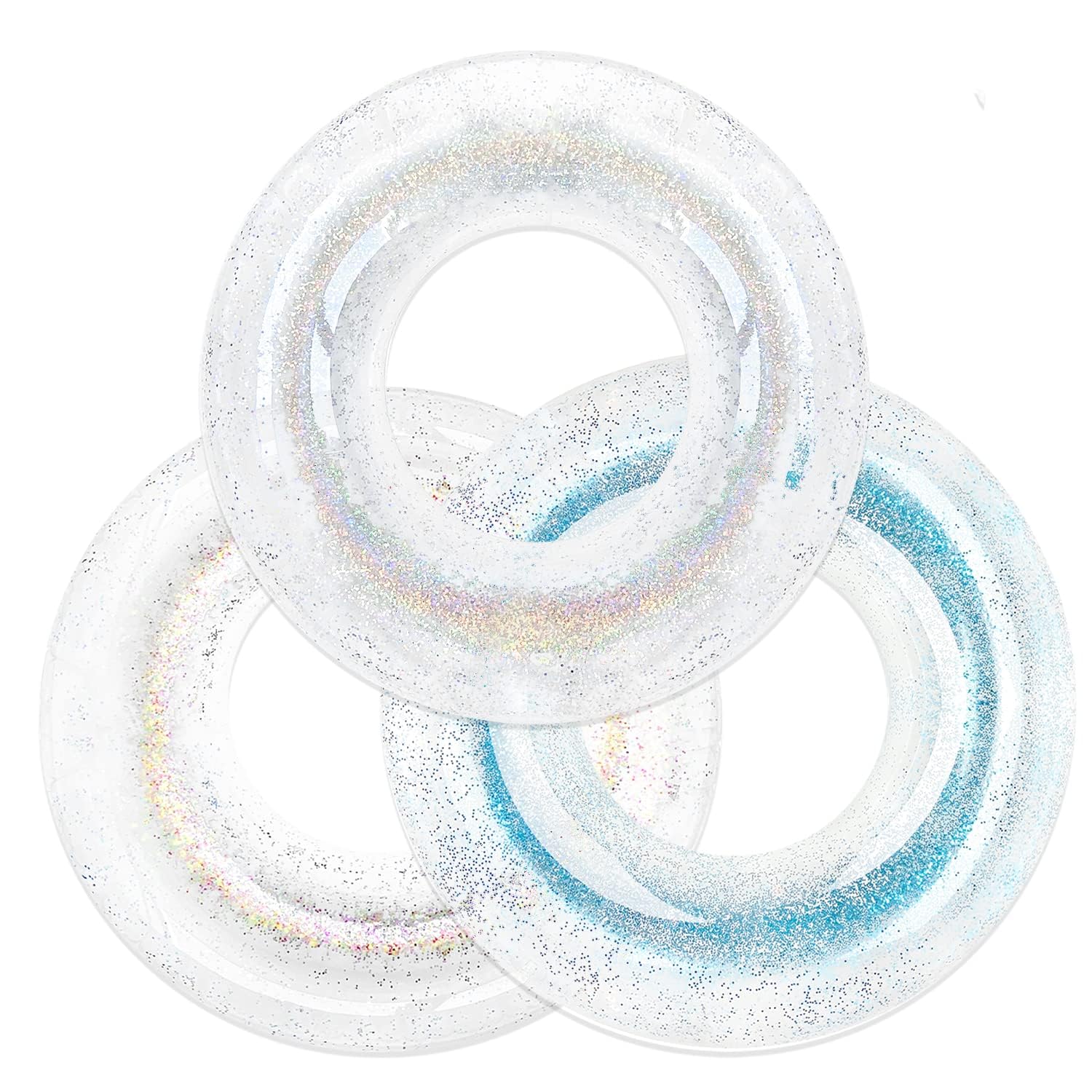Polita Pool Float, Pool Floats Kids Summer Glitter Pool Tube with Confetti,Tube Pool Toys Beach Party, Transparent Inflata...