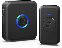 FOVKSUC Wireless Doorbell: IP55 Waterproof, 1000FT Range, 60 Chimes, 5 Volumes, 110dB Loud for Home Office Classroom Black