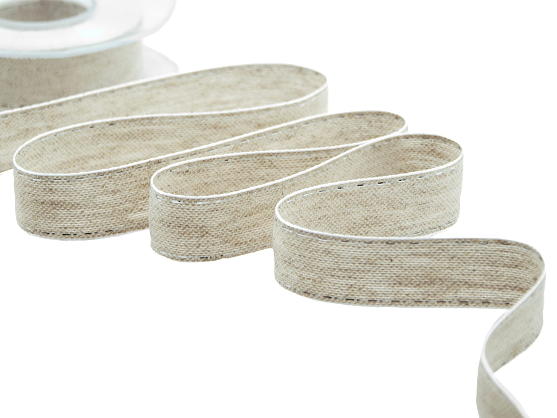Furlanis Ribbon, Linen, Silver, 26 mm x 10 m