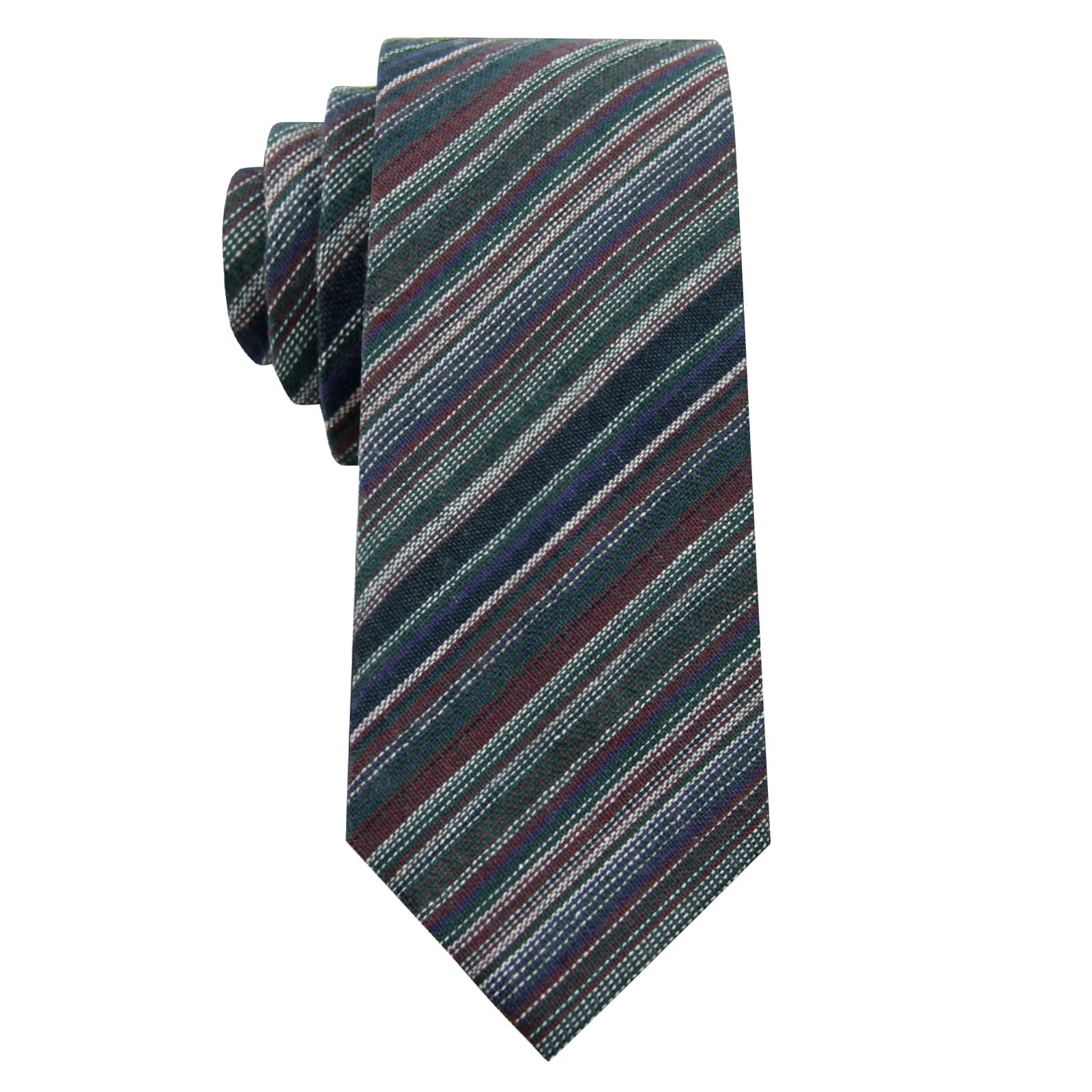 Mantieqingway Mens Skinny Ties,2.56" Cotton Neckties Striped Plaid Ties for Groom Groomsmen Wedding Party Christmas