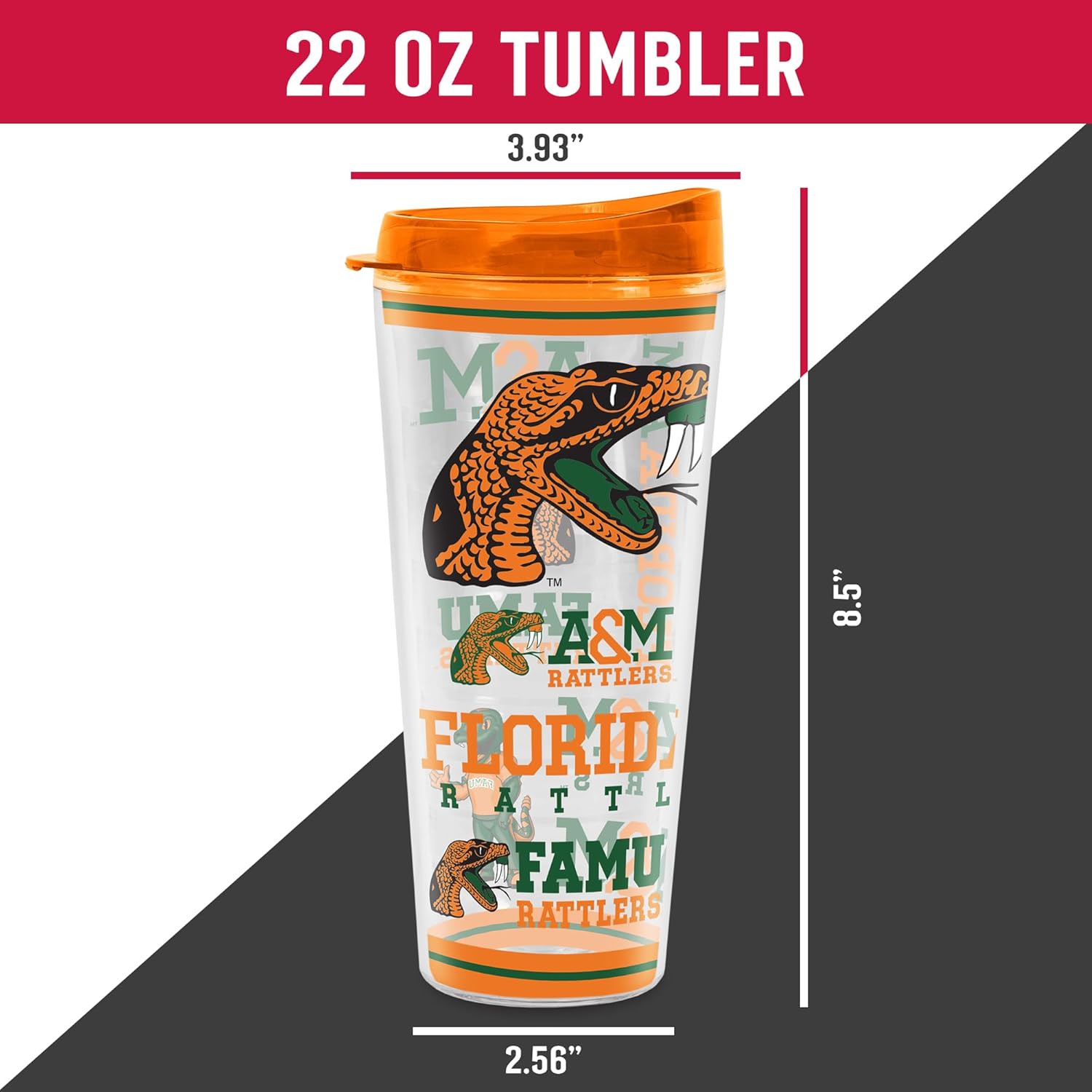 Rico Industries NCAA College Double Wall Mayhem 16oz Or 20oz Tritan Tumbler W Lid - Image 5