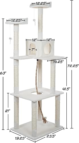 Miniatura 2 de PETMAKER - Árbol para gatos, torre para gatos de interior de 6 pies con perchas para siestas, condominio para gatos, 9 postes rascadores para gatos,