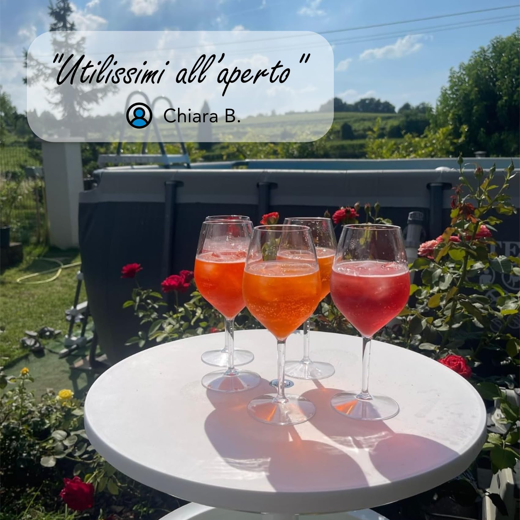 Calici in plastica, set da 6, 51cl, lavabili in lavastoviglie, infrangibili, privo di BPA
