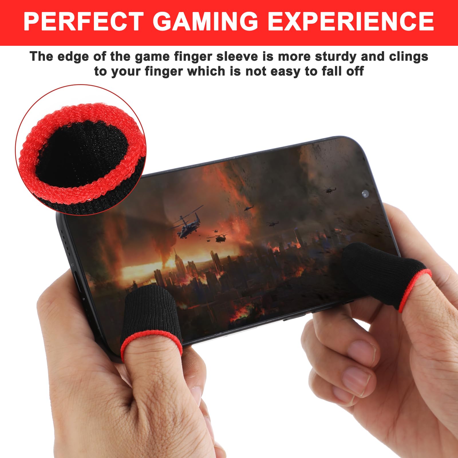 YUXIANLB 10 Stück Mobile Gaming Finger Sleeves Anti-Schweiß Game Controller Finger Daumen Sleeve Supraleitende Nanofasern Sleeves Atmungsaktive Fingerabdeckungen Touchscreen Gaming Handschuhe