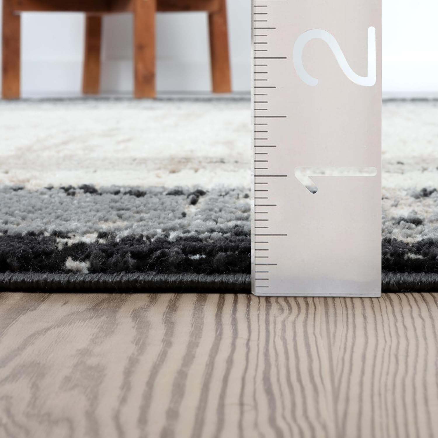 Abani Ivory Area Rug for Living Room, Bedroom - Abstract Pattern - Durable & Easy to Clean (2' x 3')