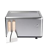 Ultratec 331400000749 Roll-Eismaschine, bereitet leckeres Eis für Ice Cream Rolls in nur 3 Minuten zu, Bedienung über eine Taste, vielfältige Sortenwechsel möglich, inkl. 2 Metallspachteln, Silber