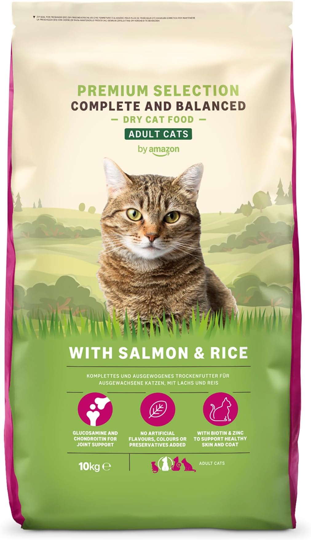 Complete Dry Cat Food with Salmon & Rice for Adult Cats, 1 Pack of 10 kg (Previously a Lifelong brand, same product)