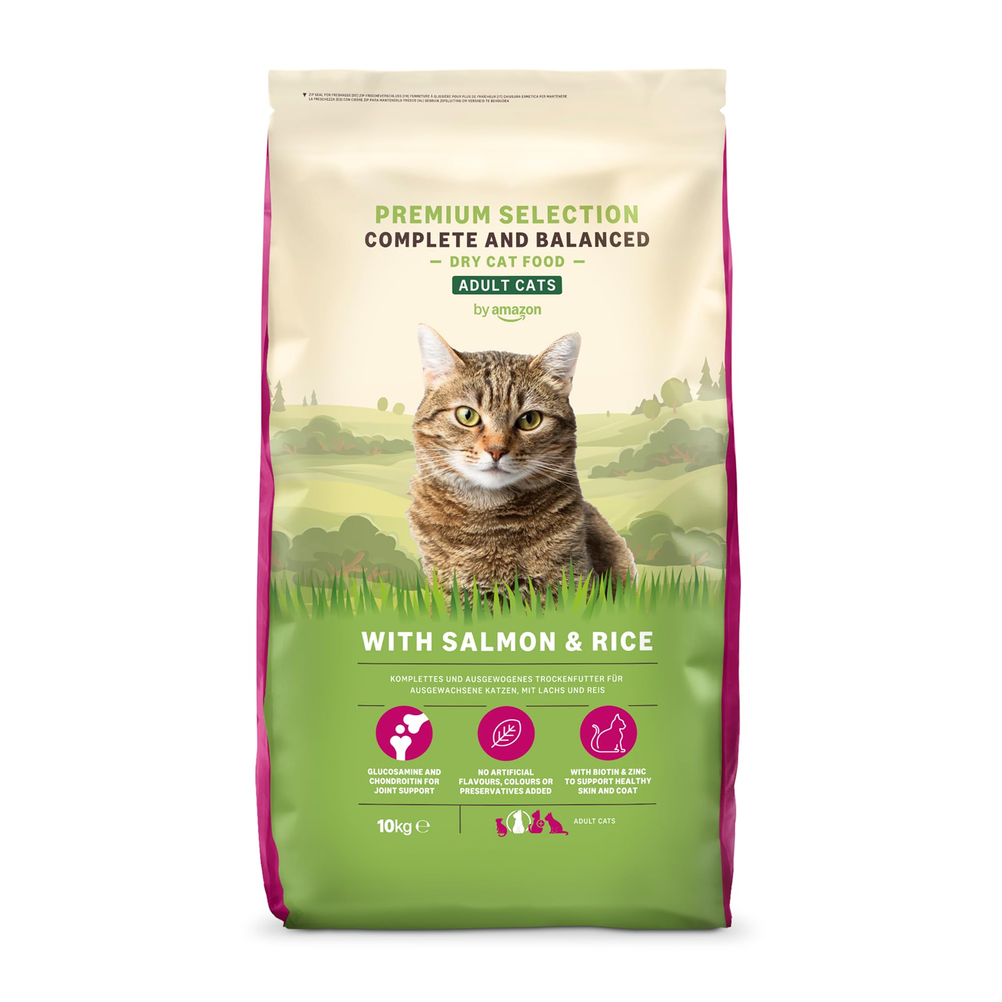Complete Dry Cat Food with Salmon & Rice for Adult Cats, 1 Pack of 10 kg (Previously a Lifelong brand, same product)
