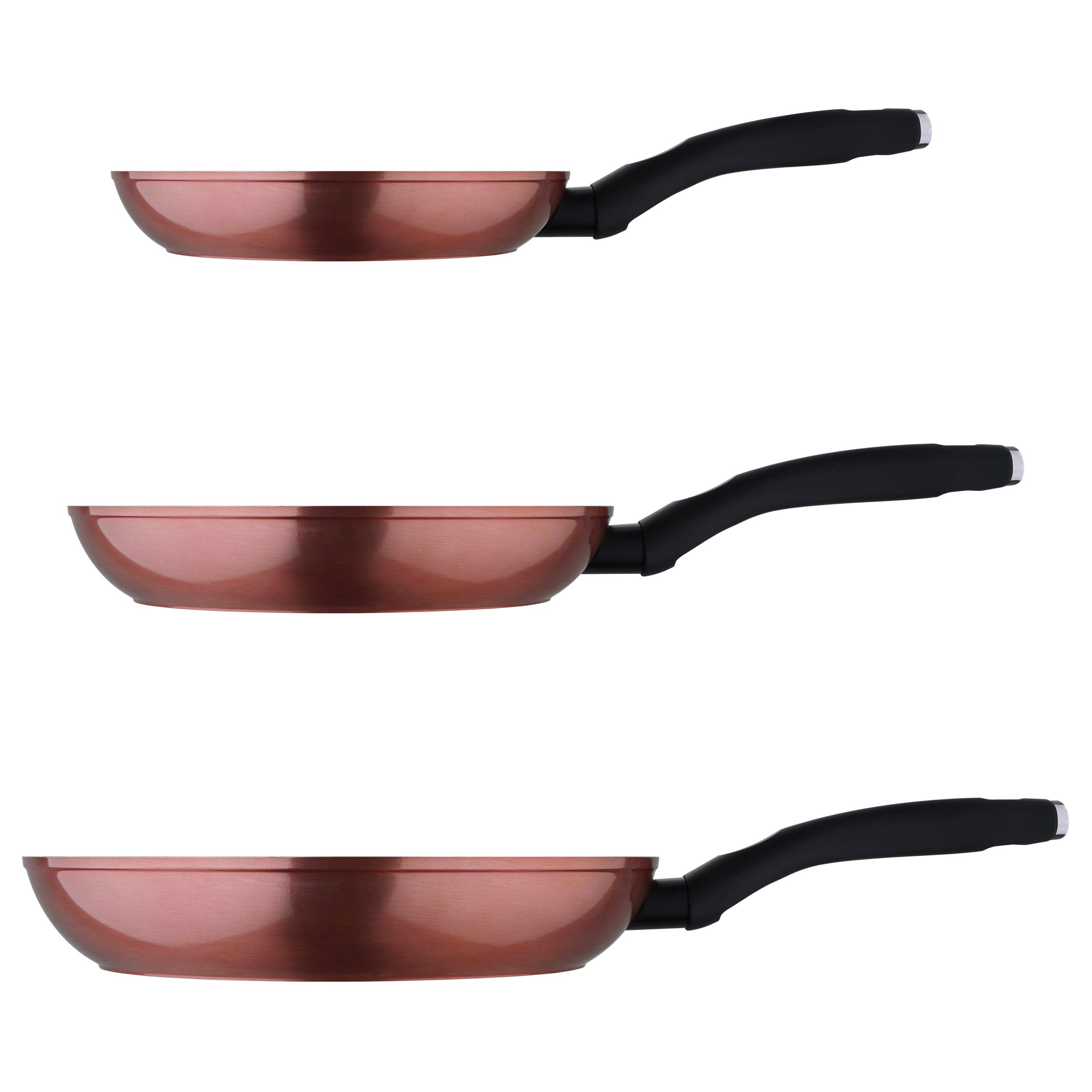 San Ignacio PK1791 3pcs sartenes 20/24/28, Aluminio Forjado, inducción, Utensilios de Cocina, Nylon, con Set 3 contenedores de Alimentos apilables, Multicolor