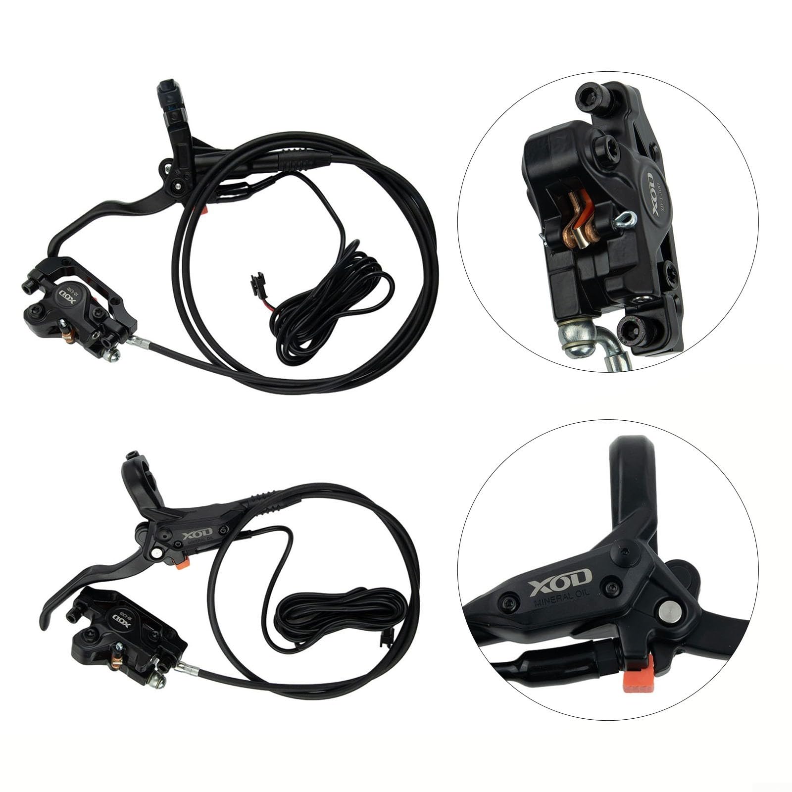 Juego de frenos de disco hidráulicos para bicicleta eléctrica con sistema de control de potencia para instalación delantera y trasera de bicicleta eléctrica (delantera + trasera)