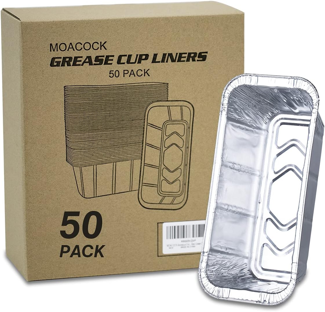 MOACOCK 50Pack Drip Pan Compatible with Blackstone Griddles 28 & 36 & 30 & 22 & 17 Inches, Aluminum Foil Grease Drip Pans, Grill Grease Tray Blackstone Griddle Accessories