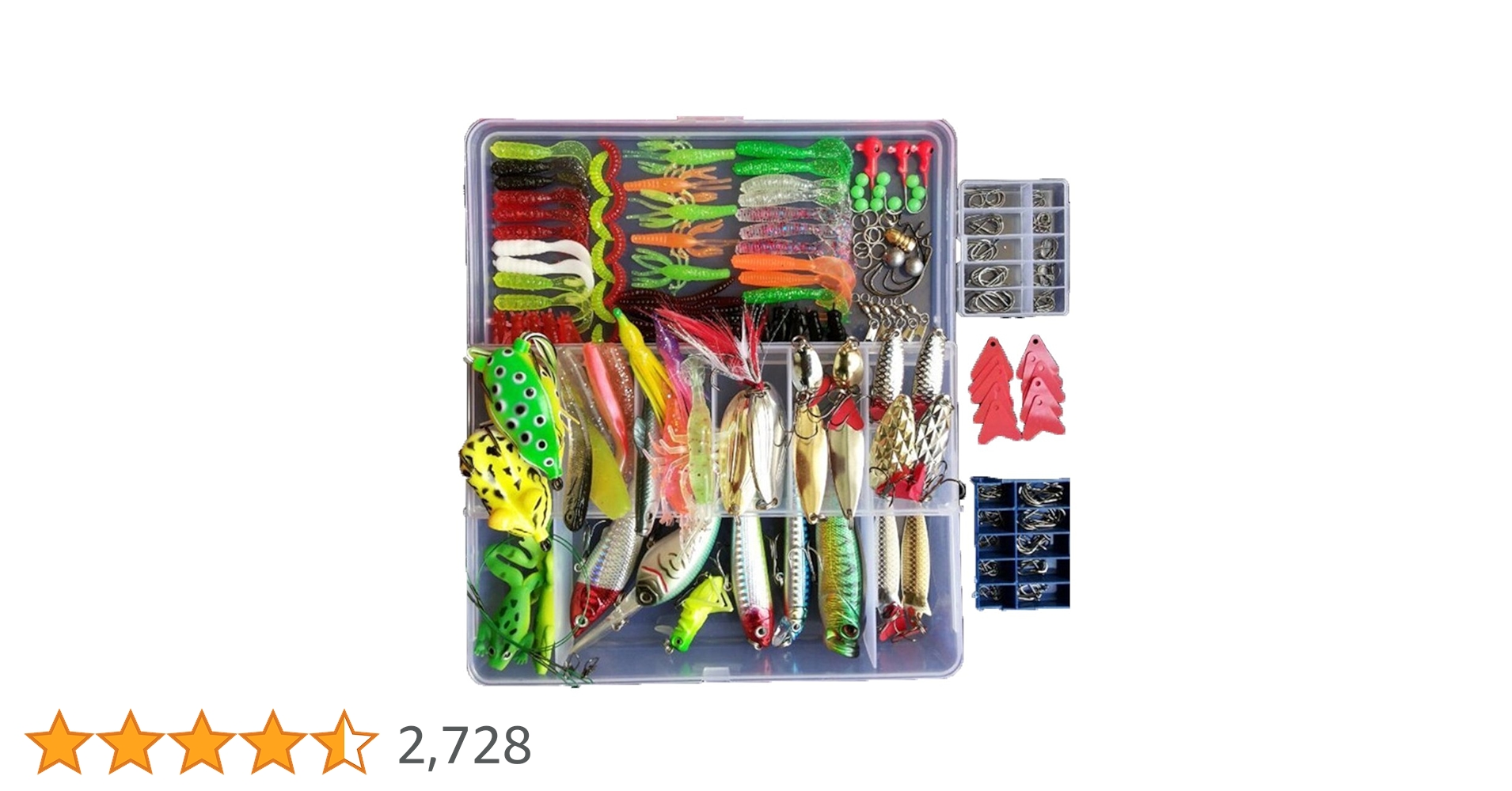 Smartonly 275pcs Fishing Lure Set Including Frog Lures Soft
