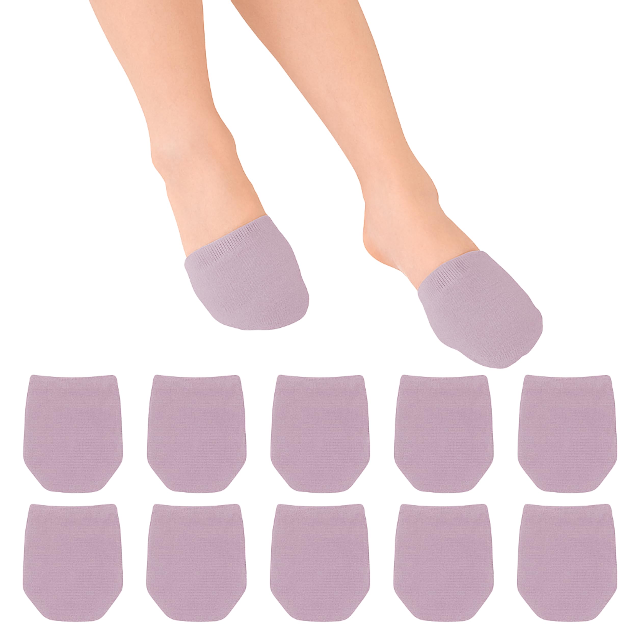 MARRON SMITH 5 Pairs Premium Cotton Mule Socks for Women Well-Made Toe Topper No-Show Liner Socks, Comfortable, Breathable (Purple)