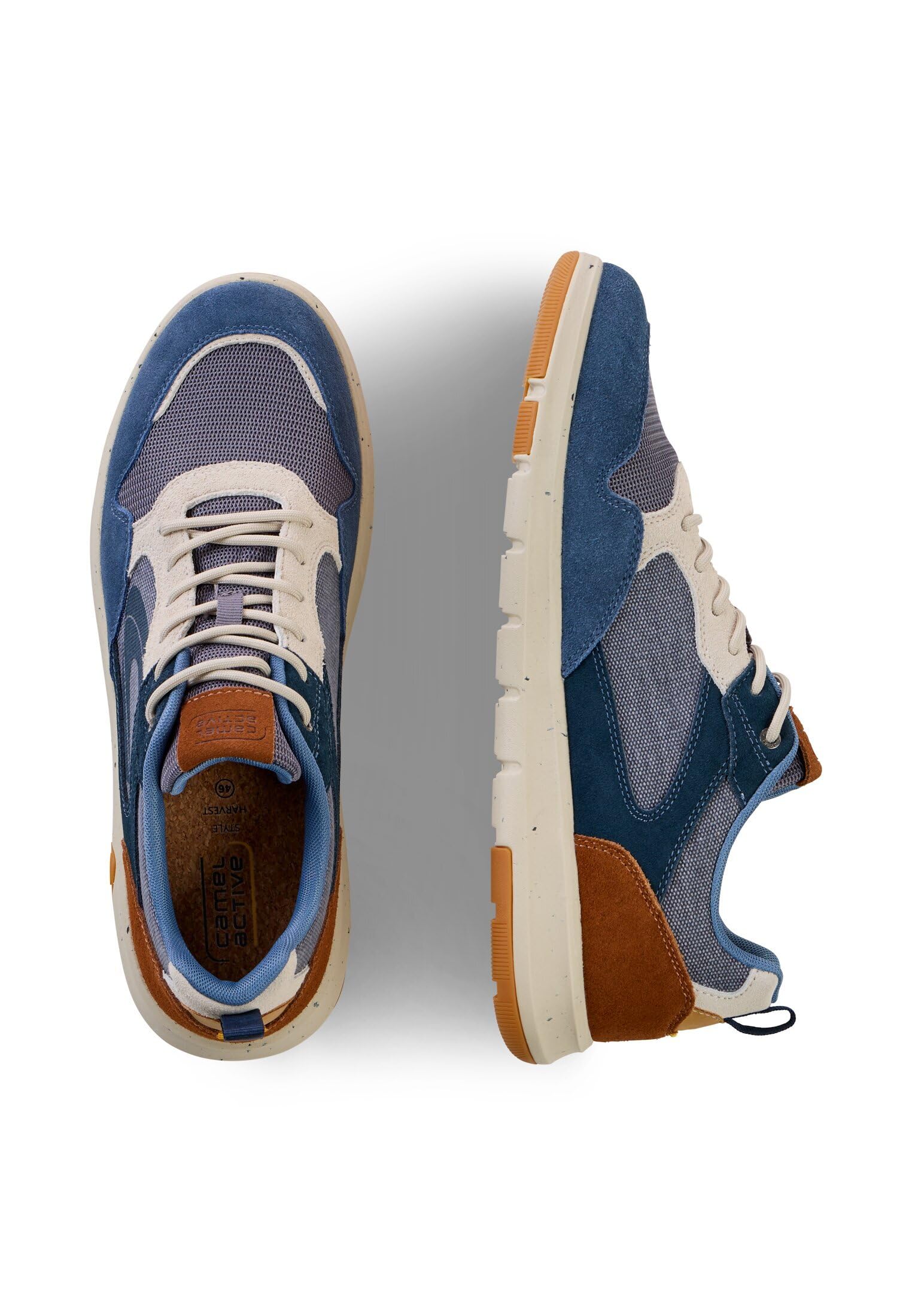 camel active Herren Leichte Sneaker aus Leder | Schuhe mit leichter Sohle aus Leder und Textil für Alltag und Freizeit