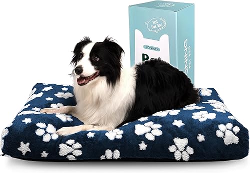 Miniatura 23 de Camas para Perros Grandes, Linda Cama Gruesa para Perros para Jaula Perrera, Cama Mullida para Mascotas con Funda Extraíble Lavable y Fondo