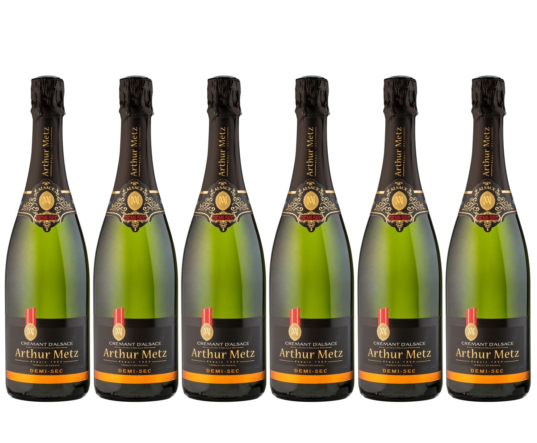 Arthur Metz - Crémant d'Alsace Demi Sec, Méthode traditionnelle, vieilli sur lattes (6 x 0,75 L)