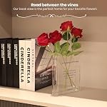 Book Vase for Flowers Home Décor,Artistic and Cultural Flavor Decorative Acrylic Clear Vase for Home and Office,Creative Gifts for Book Lovers. (Transparent)